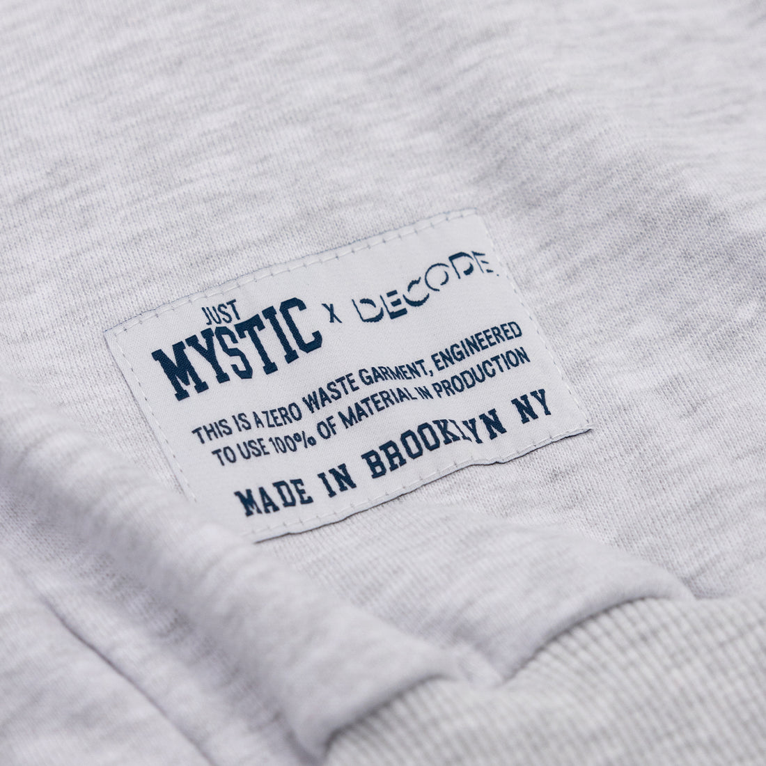 Just Mystic x DECODE Zero Waste Crest Crewneck — Made In Brooklyn