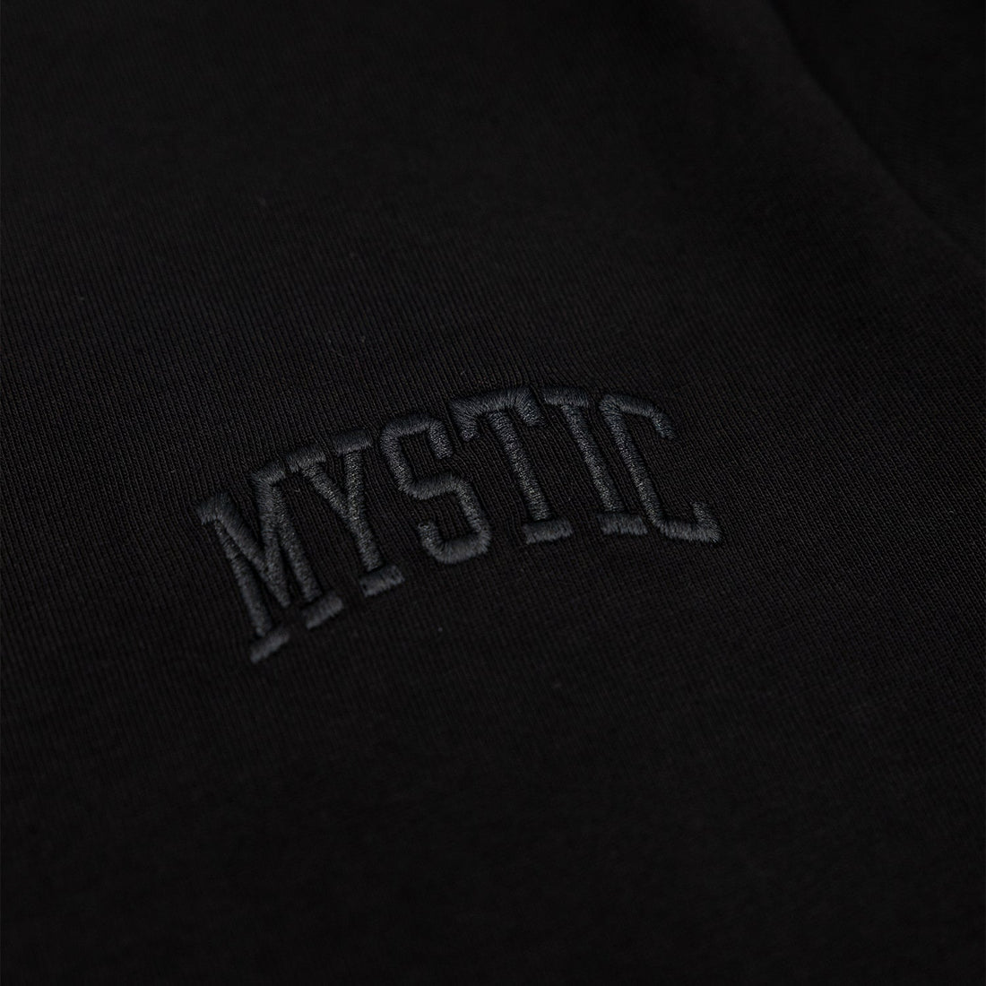 Mystic Embroidered Heavyweight Tonal T-Shirt in Black