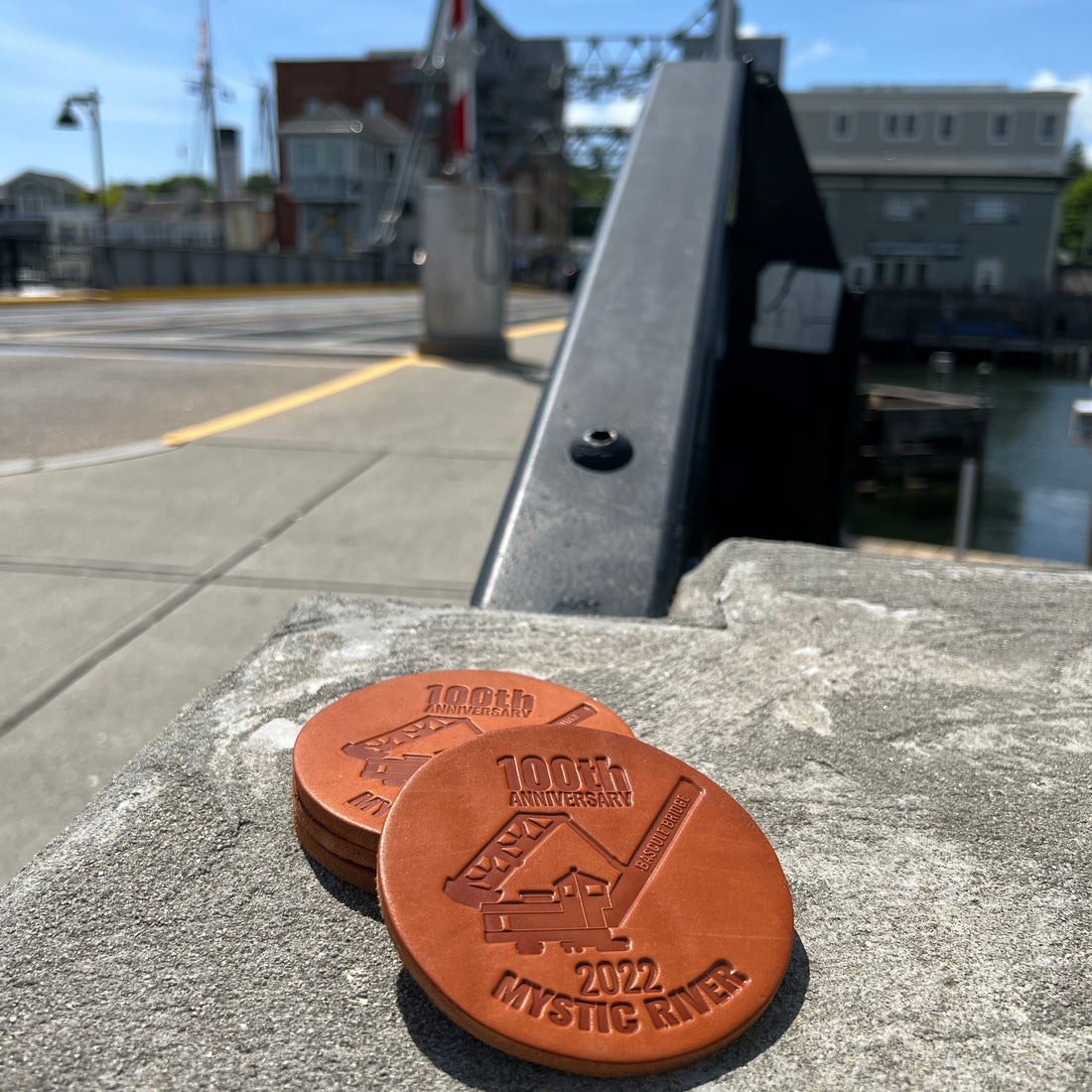 Mystic Bridge 100th Anniversary Commemorative Coasters (4-pack)