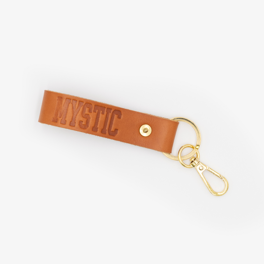 Mystic Leather Keychain with Gold Clasp